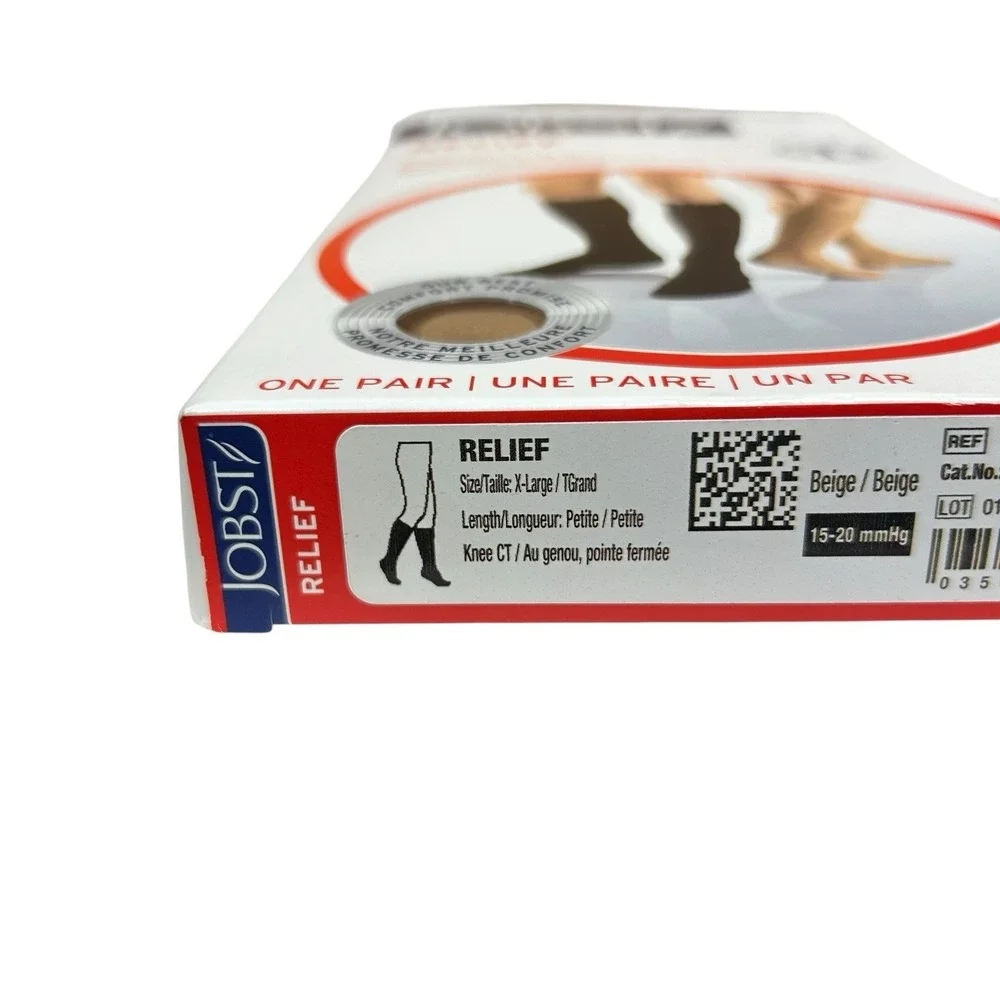 3 Pair JOBST Relief Closed Toe Knee Hi Compression Socks XL Beige 15-20 mmHg NEW